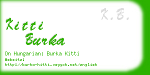 kitti burka business card